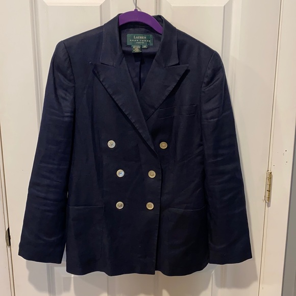 Ralph Lauren Jackets & Blazers - Lauren Ralph Lauren Linen Jacket Navy
